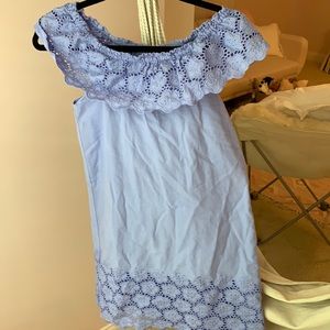 Girls off the shoulder dress.